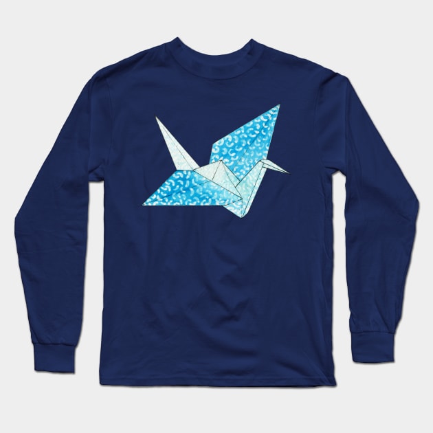 Watercolor Paper Crane Long Sleeve T-Shirt by atangledkite